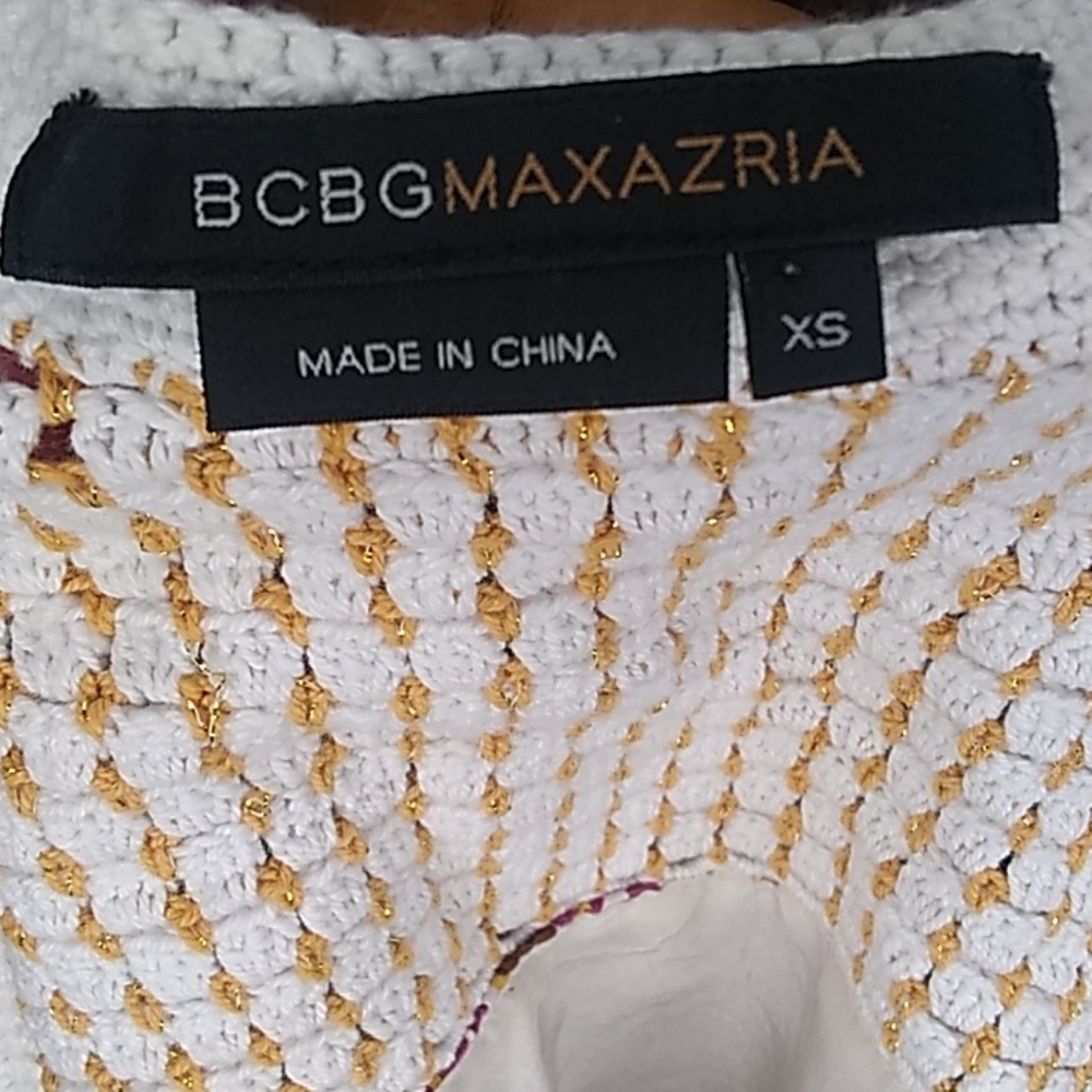 BCBGMaxmaria XS tribal crochet bodice dress - Picture 6 of 8